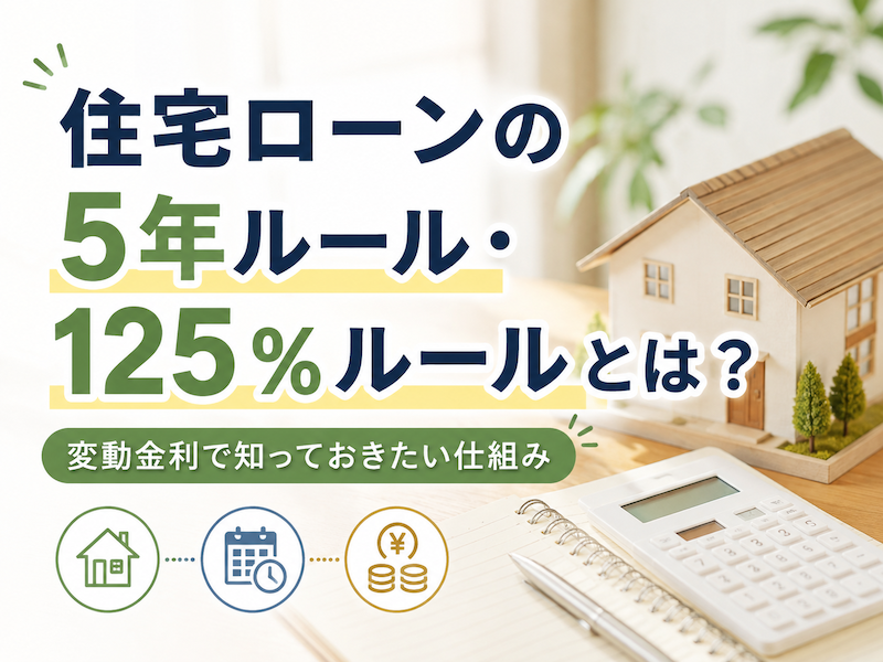 住宅ローンの5年ルールと125％ルールの解説用アイキャッチ画像