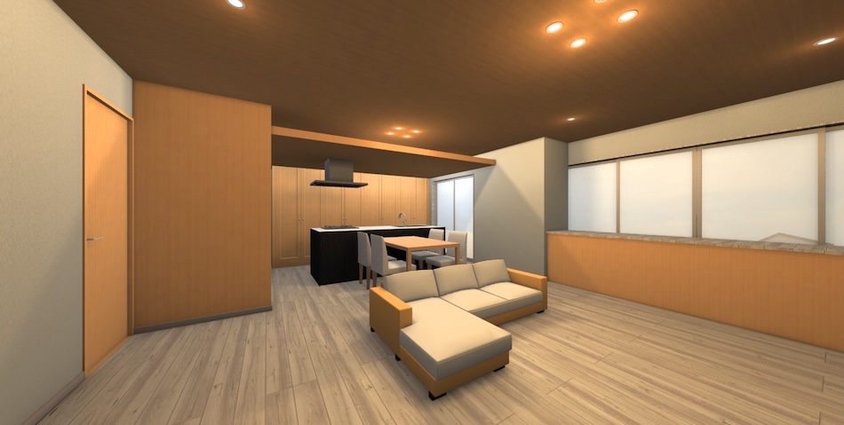 マンションリノベ計画時のLDKのイメージパース