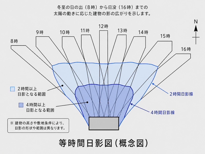 等時間日影図の参考図